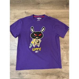 Men's Black Keys "Litty" Bunny T-shirt  2 XL Purple/Black